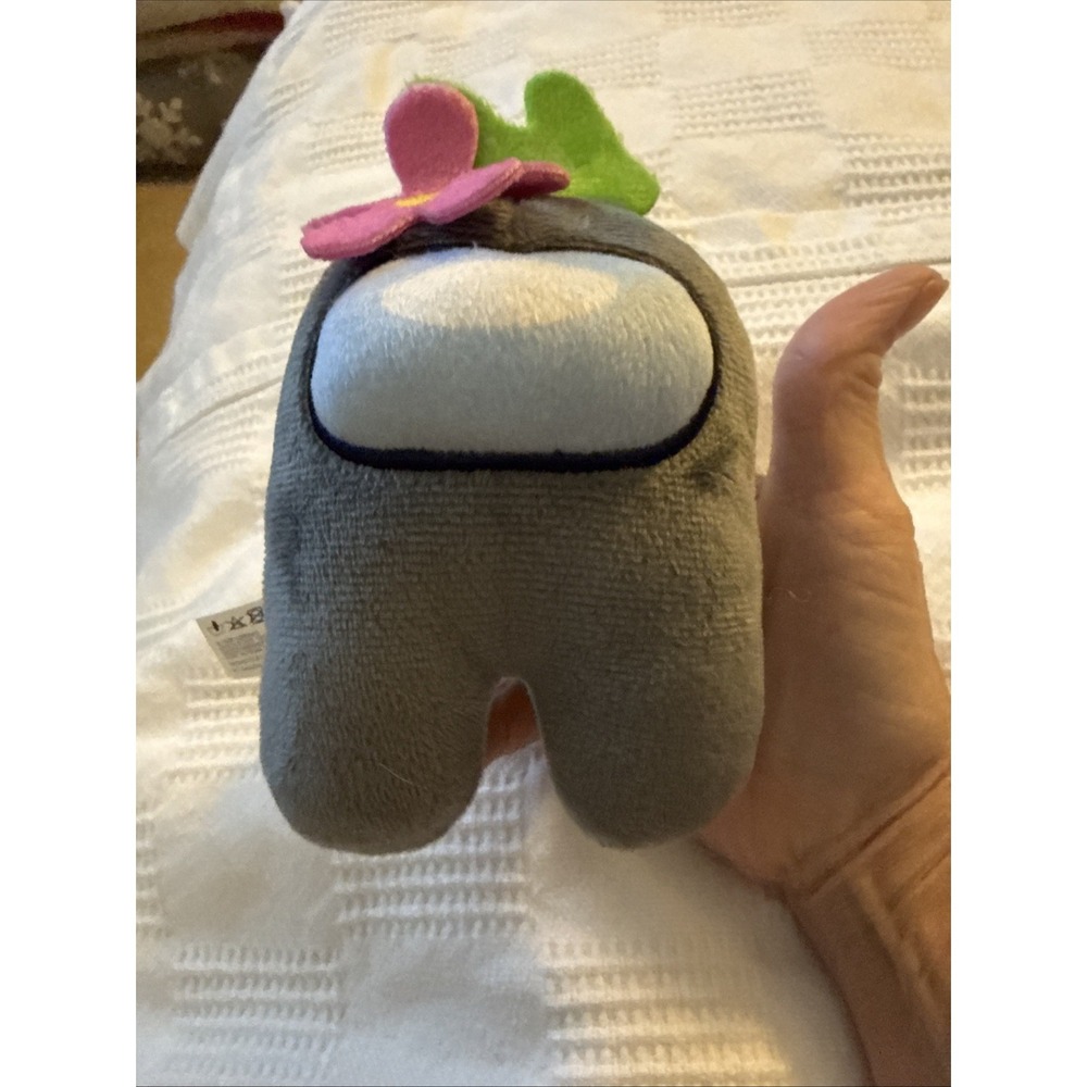 Gray W/Pink Flower Among Us Official Toikido 5" Plushie (Abby)